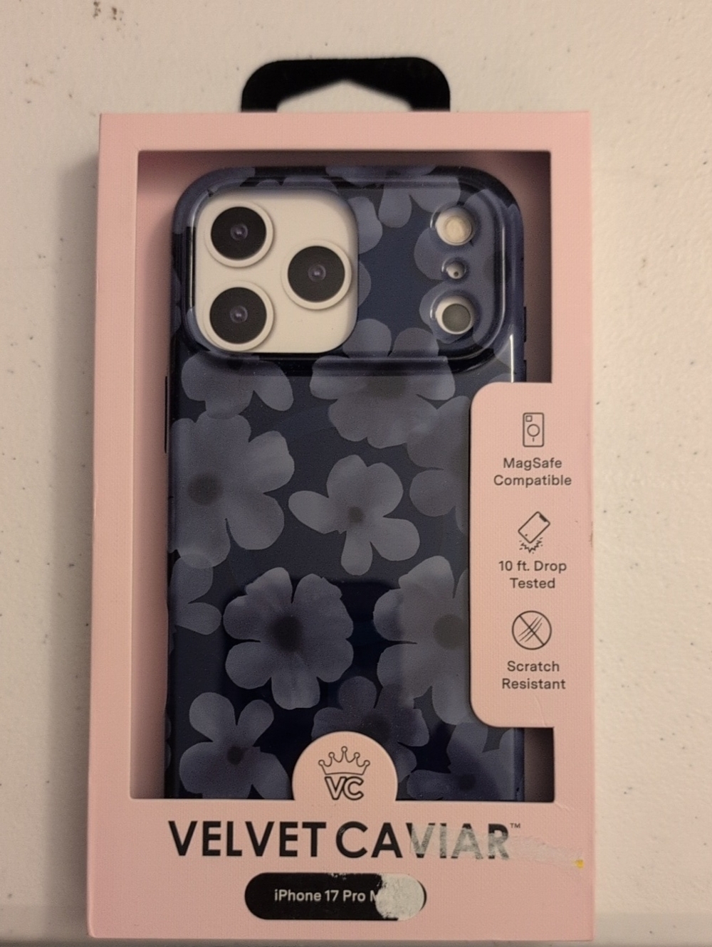 Velvet Caviar Navy Floral MagSafe Case for iPhone 17 Pro